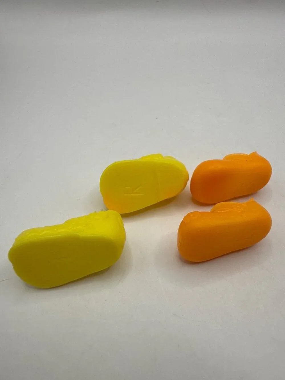 Vintage Doll Shoes Lot Yellow Heart Mary Janes & Orange Flats Slide On